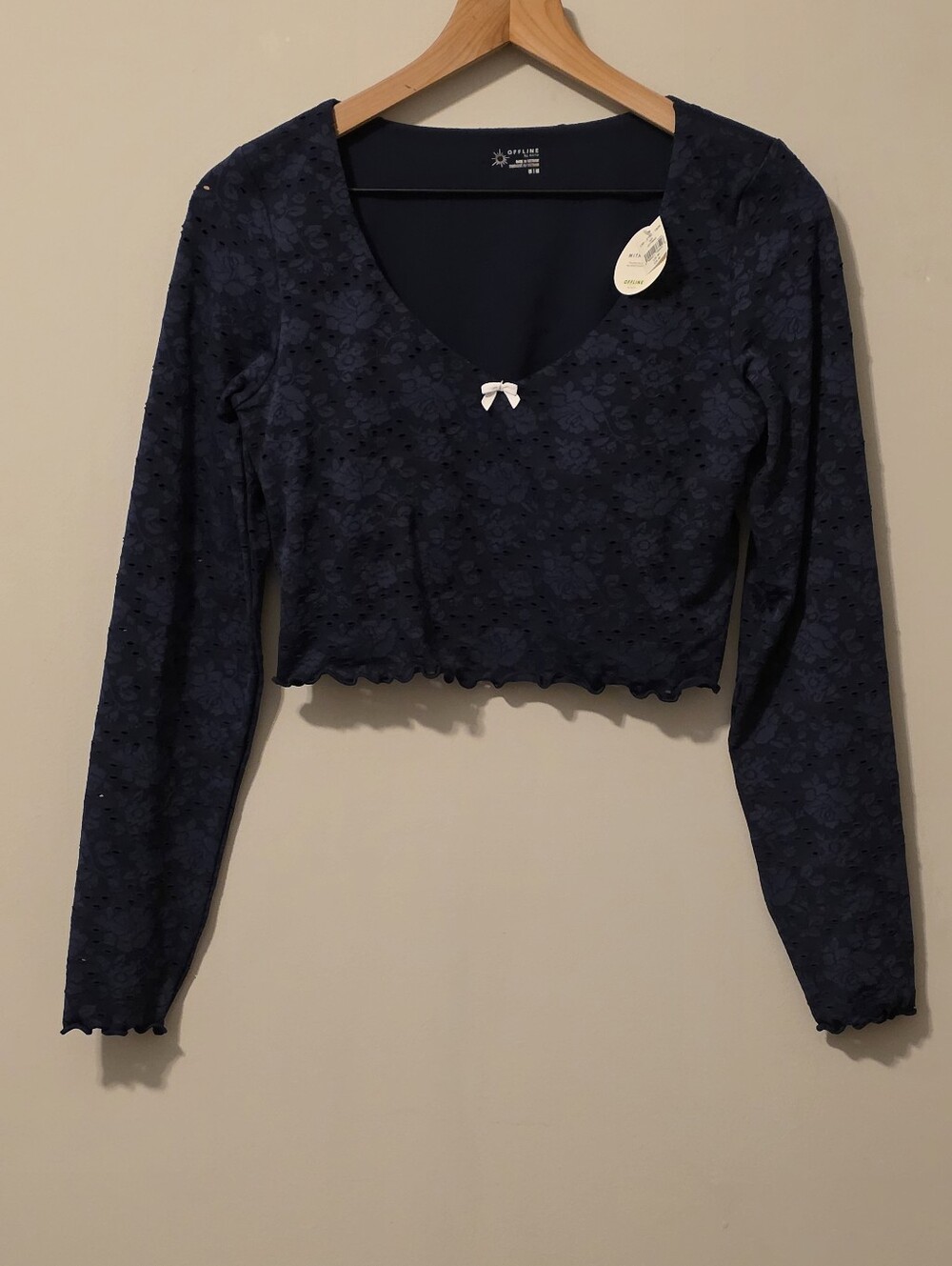 OFFLINE by Aerie Treat Yourself Eyelet Crop Top NWT